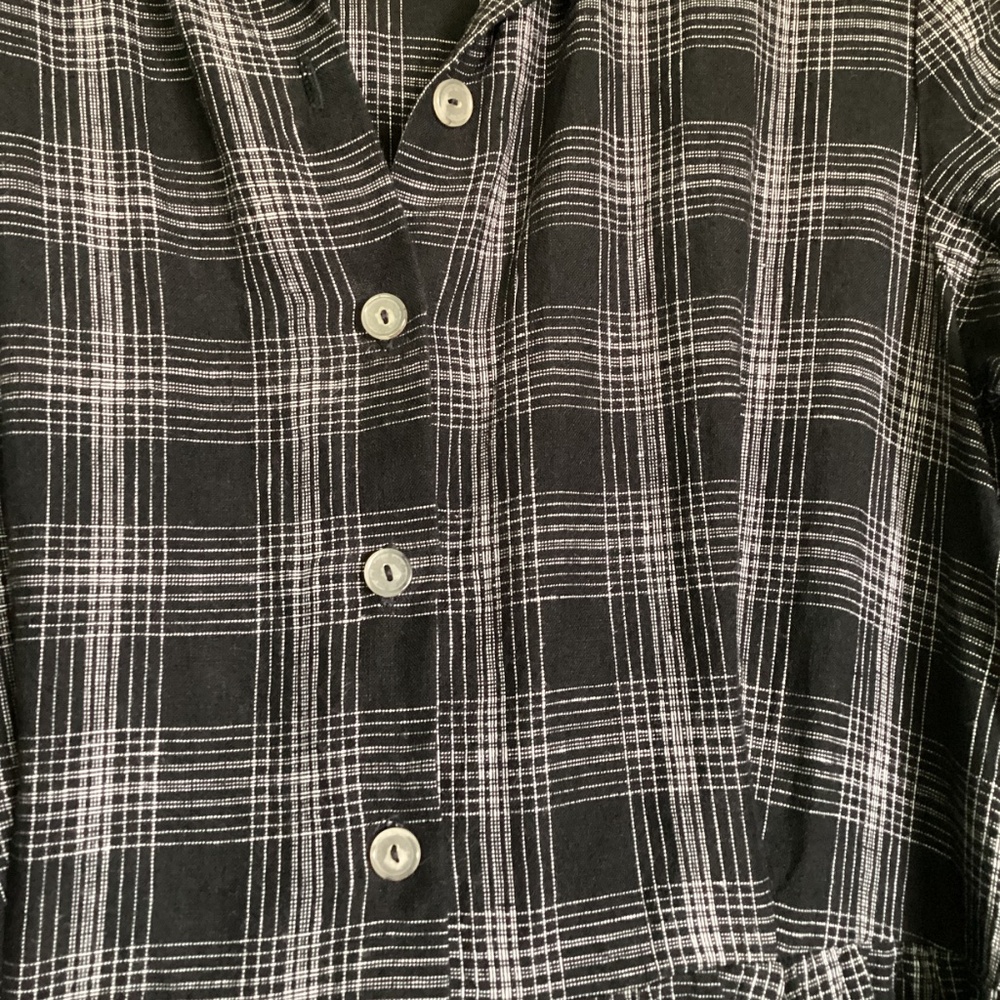 SON DE FLOR TARTAN PLAID LINEN MIDI DRESS - L - READ INFO - Picture 6 of 11